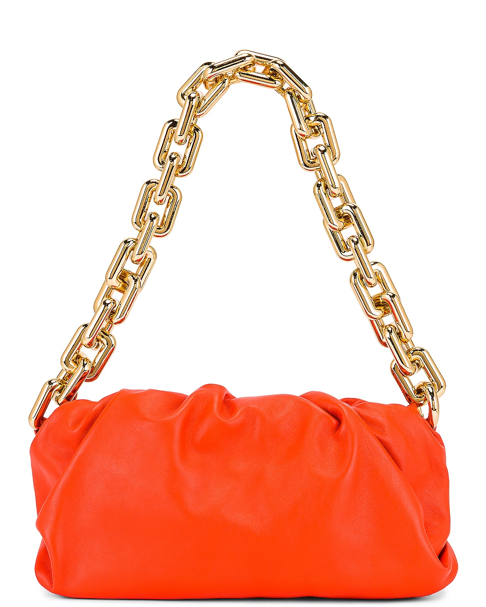 Bottega Veneta The Chain Pouch Bag in Orange & Gold | FWRD