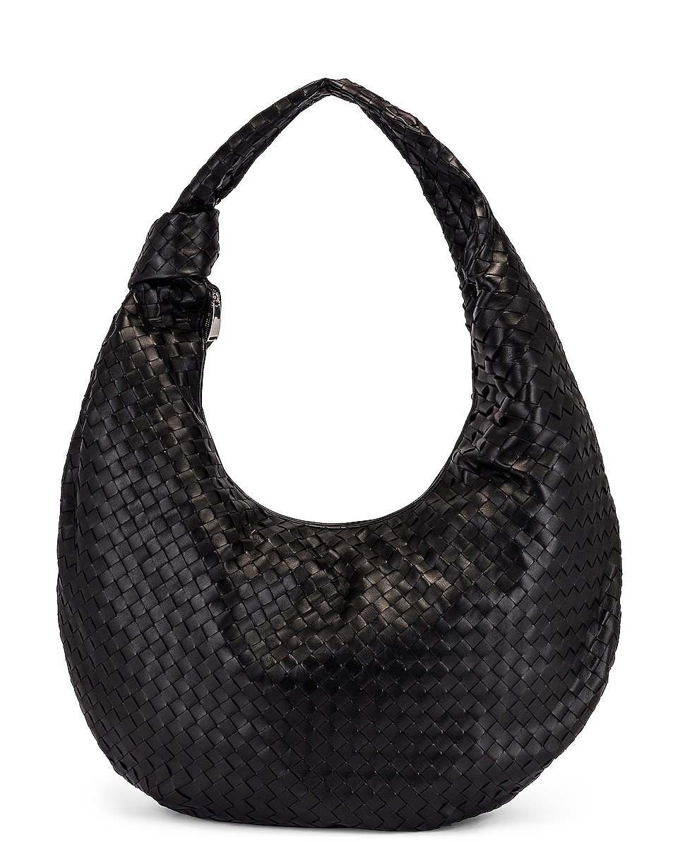 Image 1 of Bottega Veneta The Jodie Shoulder Hobo Bag in Black & Silver