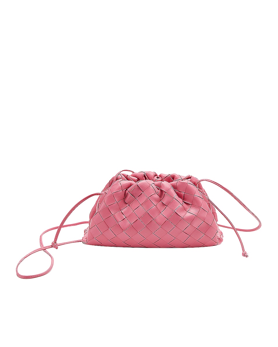 Image 1 of Bottega Veneta The Mini Pouch Crossbody Bag in Pink & Silver
