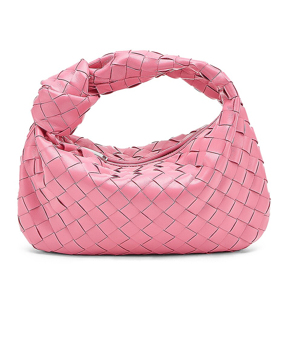 Image 1 of Bottega Veneta Intrecciato Shoulder Bag in Pink & Silver