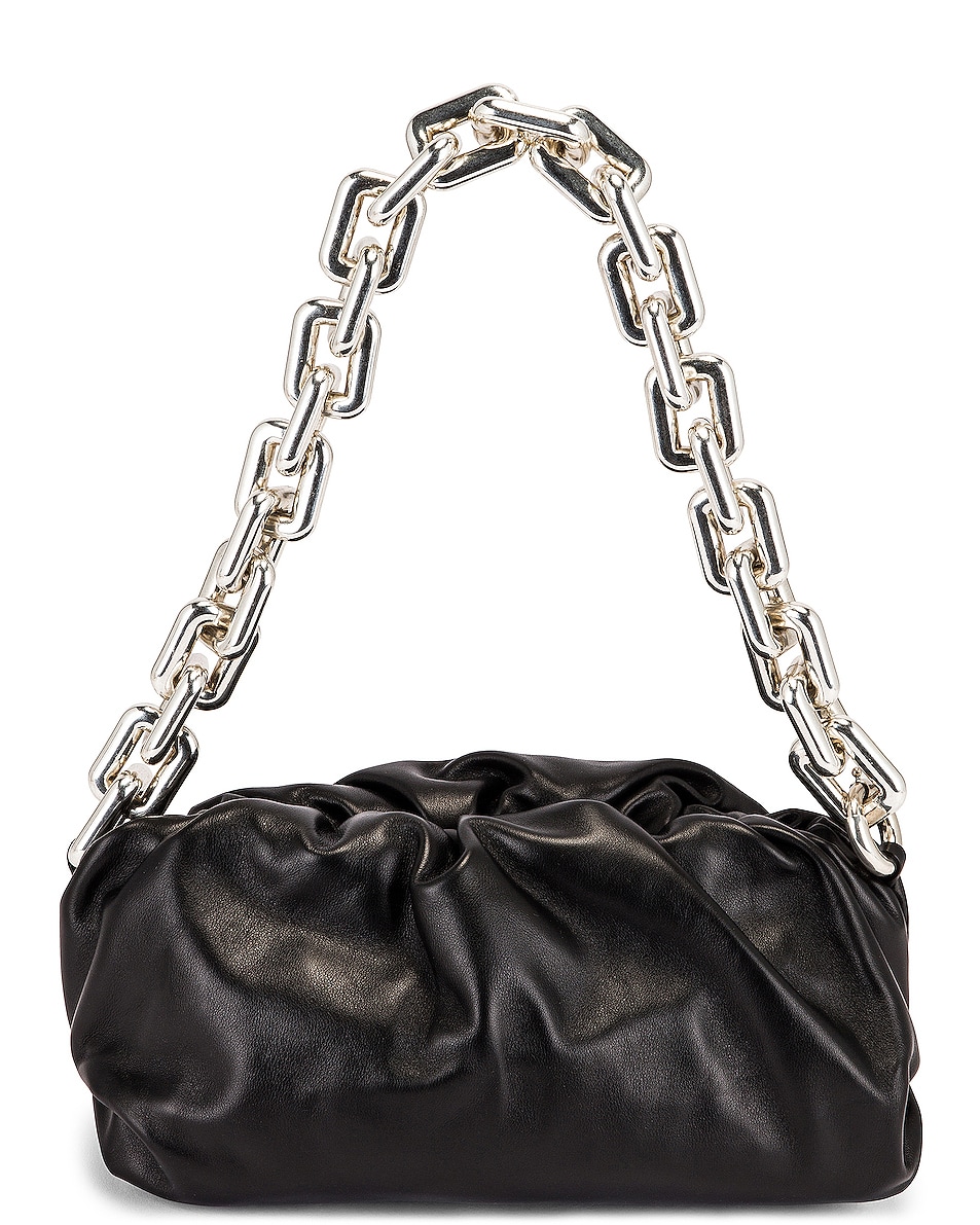 Bottega Veneta The Chain Pouch Bag in Black & Silver | FWRD