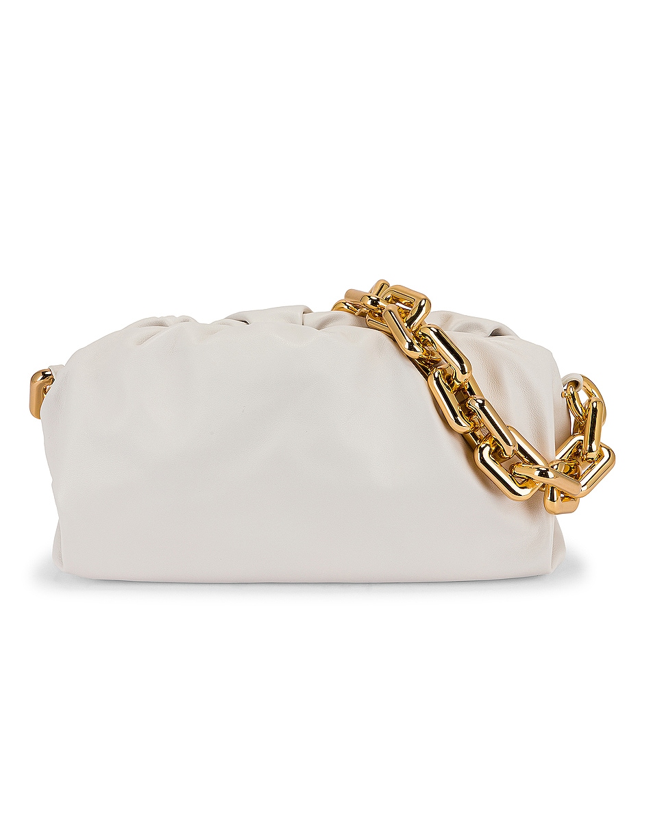 Bottega Veneta The Chain Pouch Bag in Chalk & Gold | FWRD