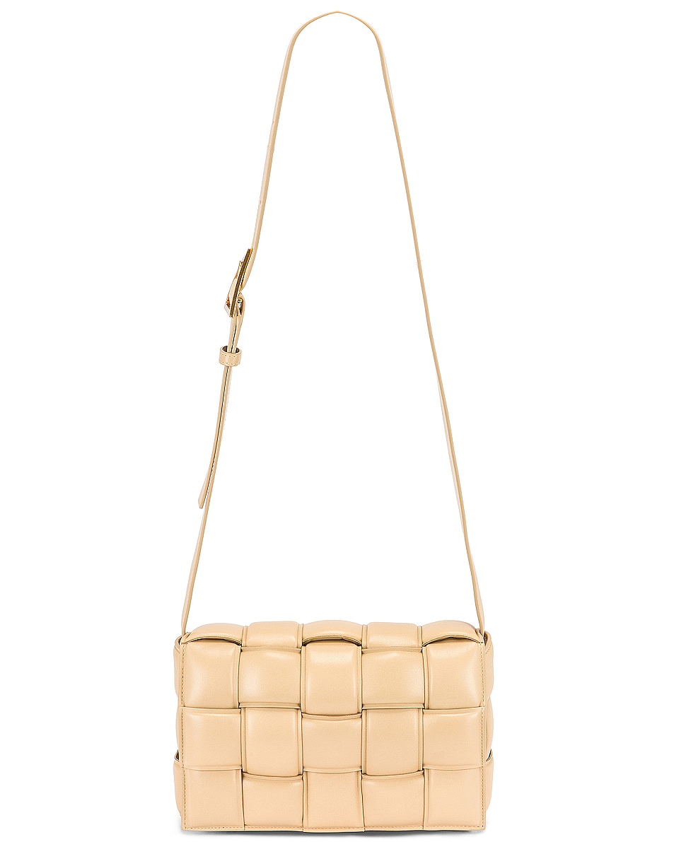 Image 1 of Bottega Veneta Padded Cassette Crossbody Bag in Porridge & Gold