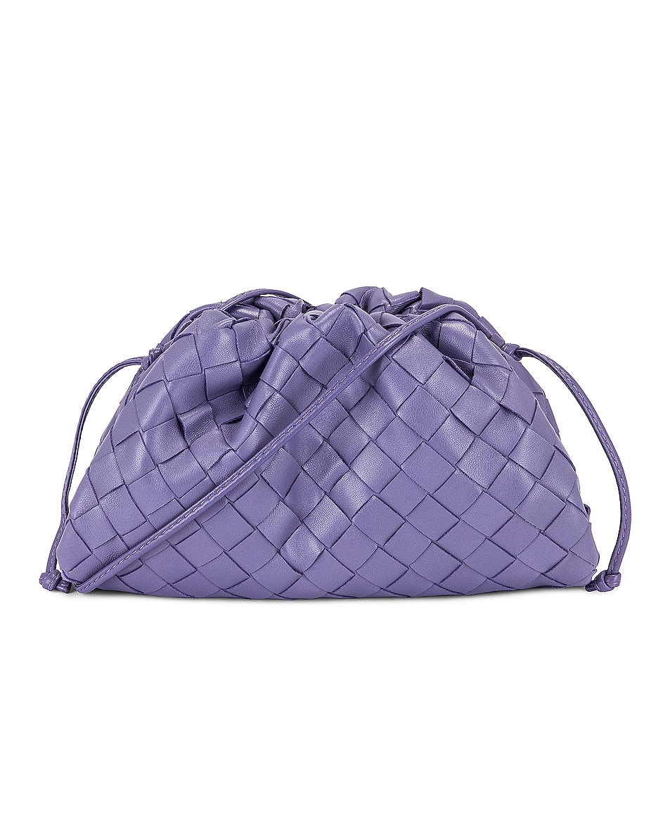 Image 1 of Bottega Veneta The Mini Pouch Crossbody Bag in Lavender & Silver