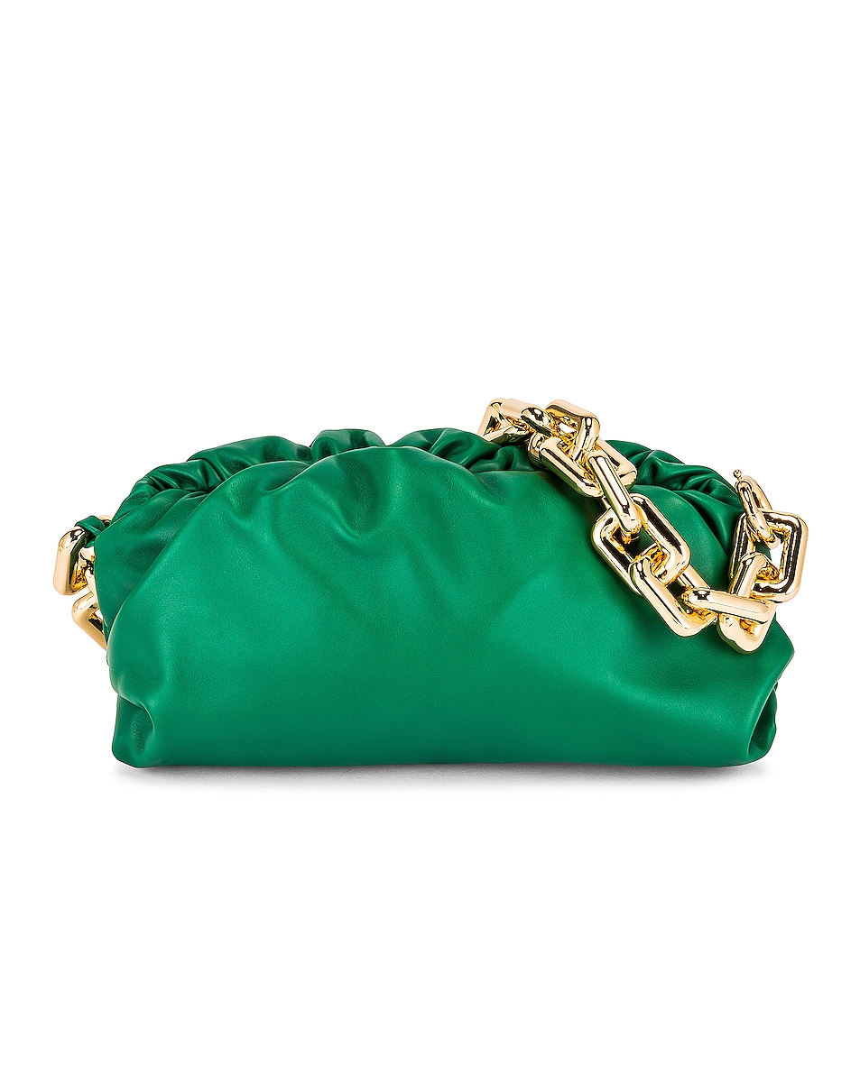 Image 1 of Bottega Veneta The Chain Pouch Bag in Racing Green & Gold