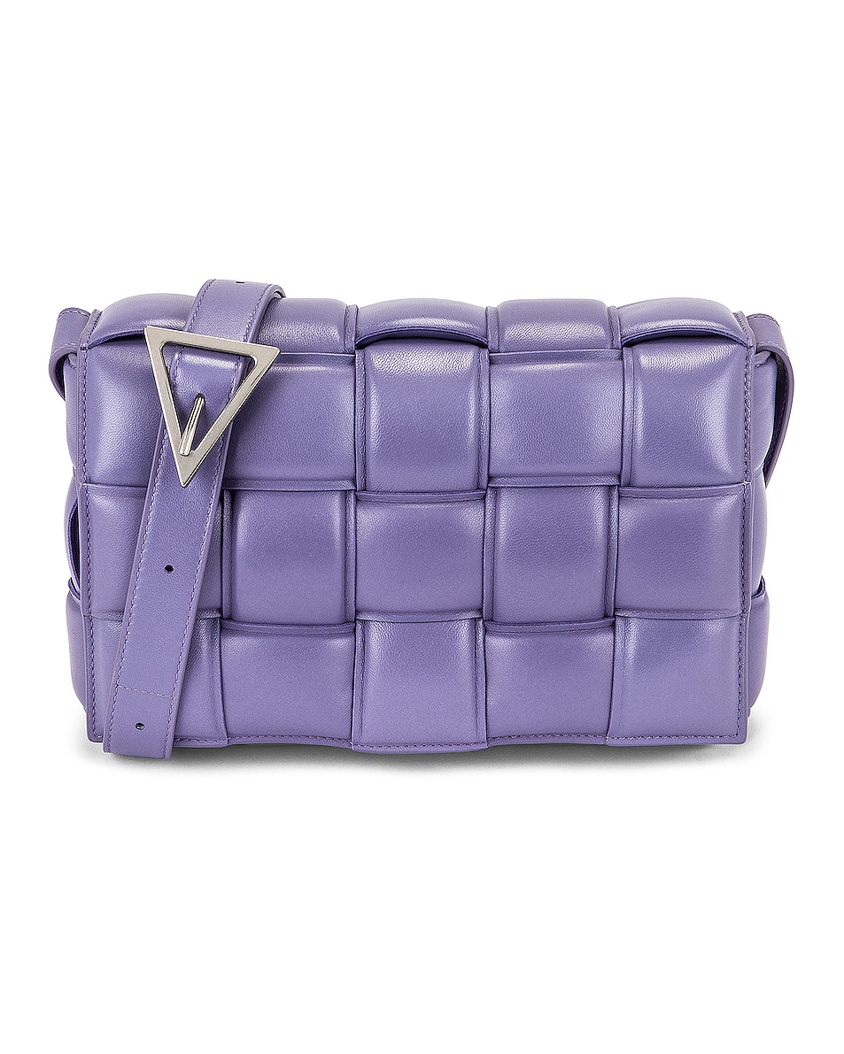 Bottega Veneta Small Padded Cassette Bag in Lavender & Silver | FWRD