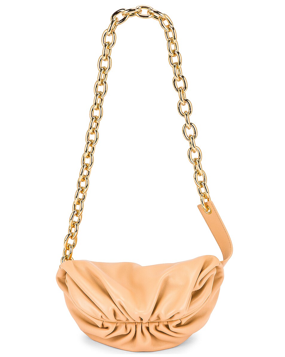 Image 1 of Bottega Veneta Mini The Pouch Belt Bag in Almond & Gold