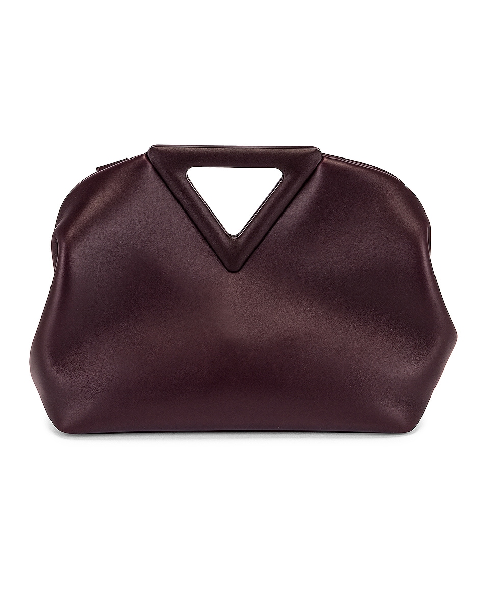Image 1 of Bottega Veneta Point Top Handle Bag in Grape & Gold
