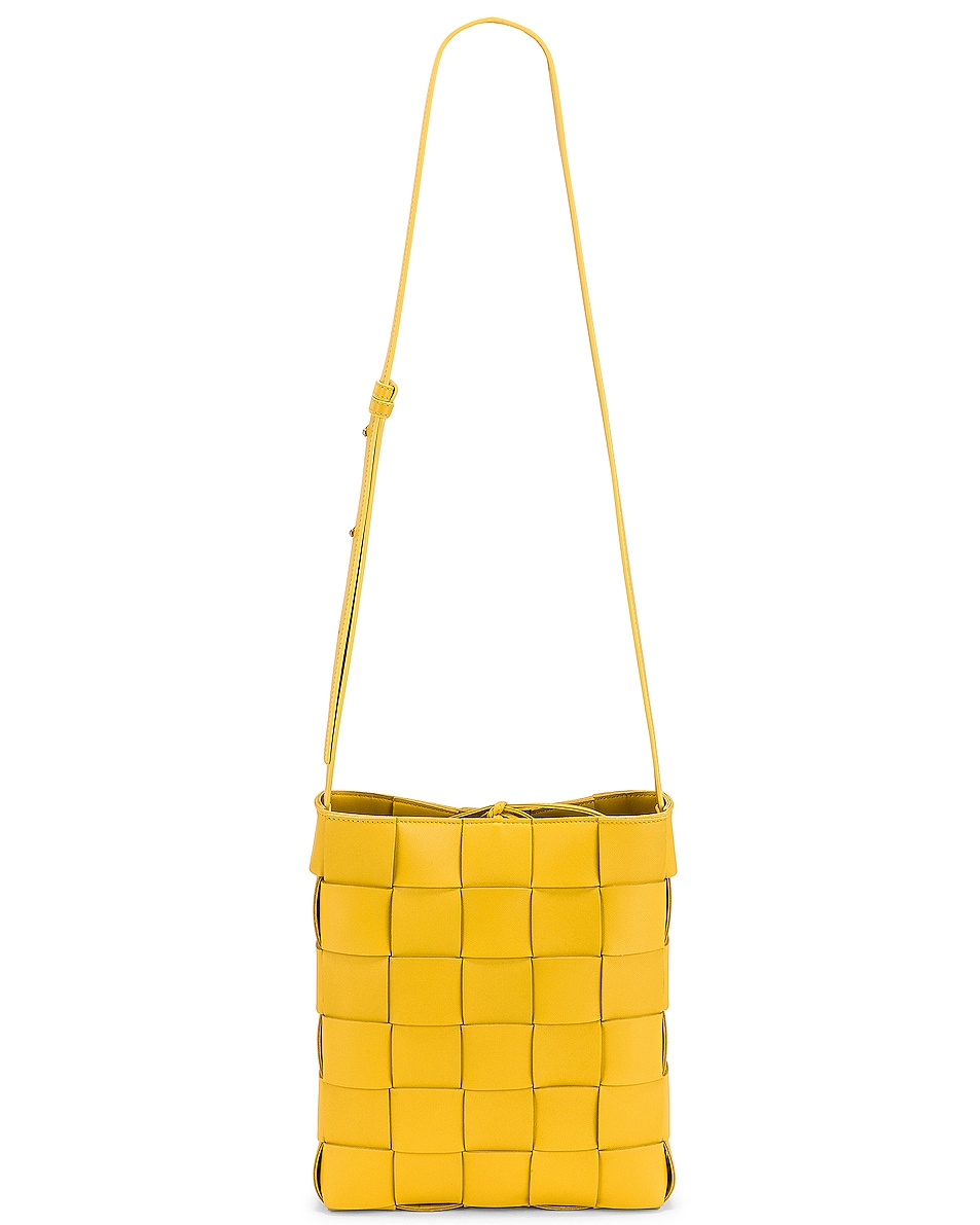 Image 1 of Bottega Veneta Small Intreccio Crossbody Bag in Buttercup & Gold