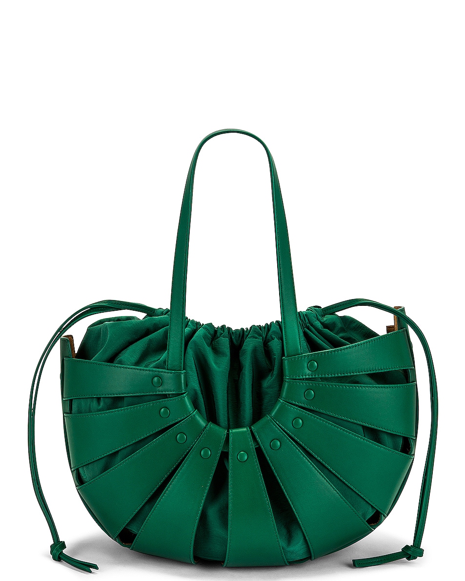 Image 1 of Bottega Veneta The Shell Medium Bag in Racing Green & Gold
