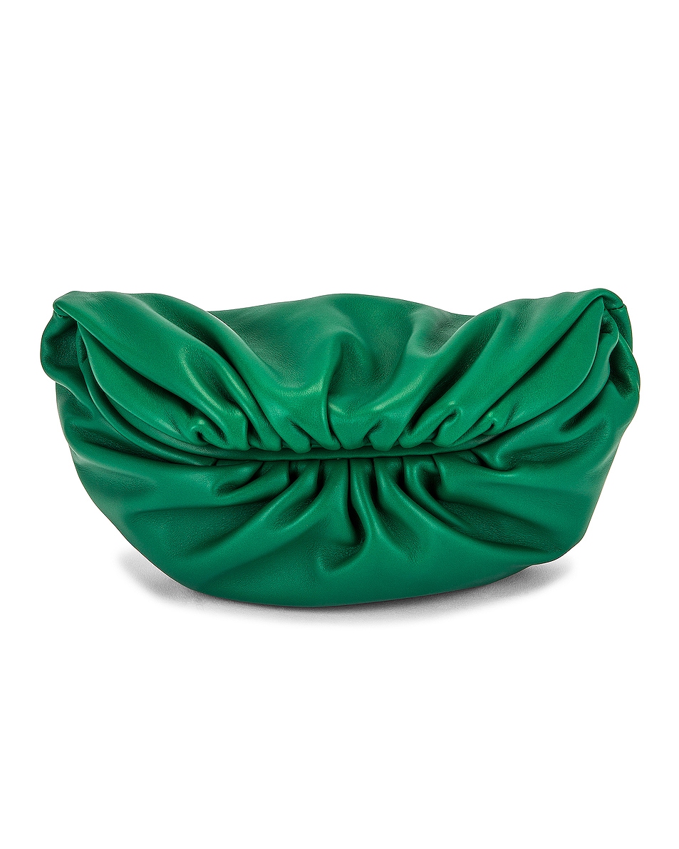 Image 1 of Bottega Veneta Mini The Pouch Belt Bag in Racing Green & Silver