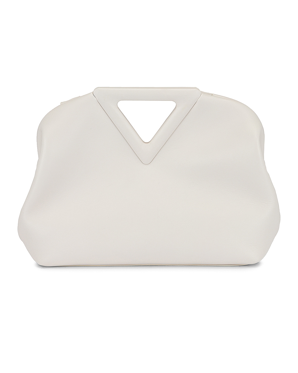 Image 1 of Bottega Veneta Point Top Handle Bag in Chalk & Silver