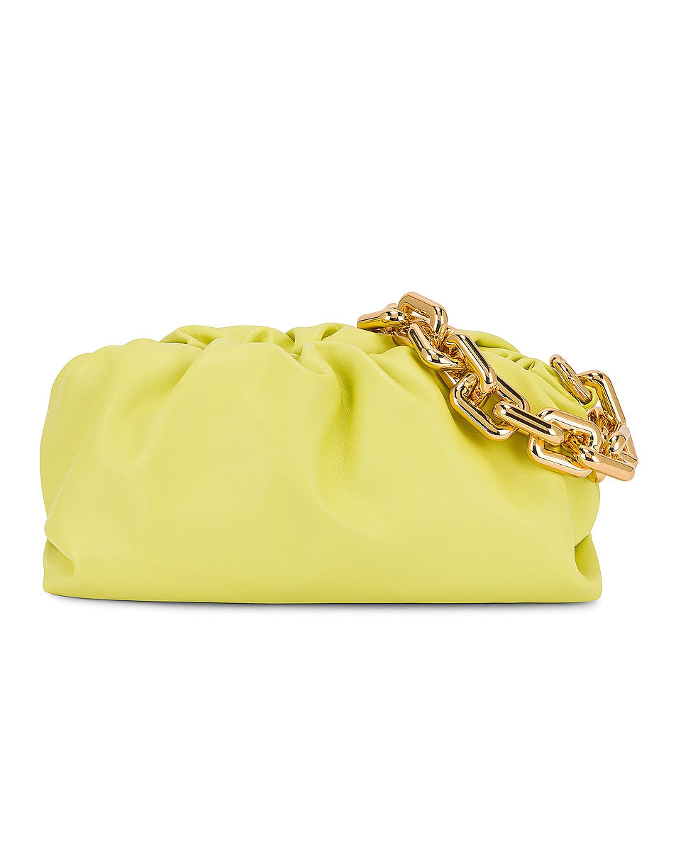 Image 1 of Bottega Veneta The Pouch Chain Bag in Seagrass & Gold