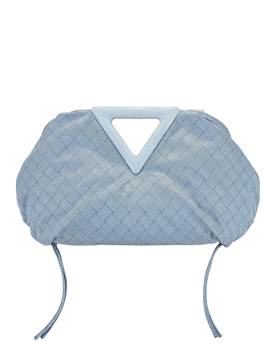Image 1 of Bottega Veneta Nylon Triangle Handle Pouch in Bubble & Silver