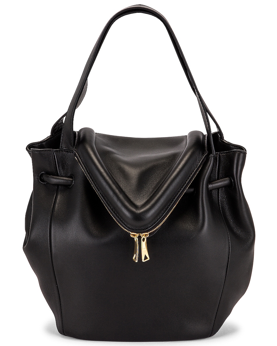 Bottega Veneta Small Beak Cabas Bag in Black & Gold | FWRD