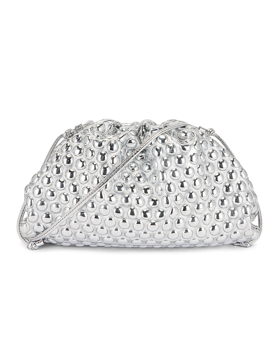 Image 1 of Bottega Veneta The Mini Pouch Crossbody Bag in Silver & Silver