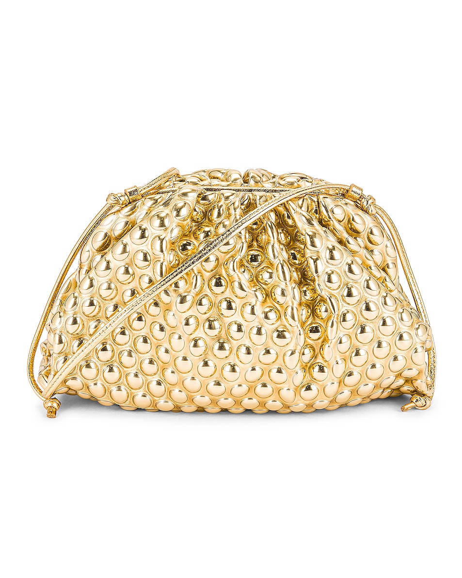Image 1 of Bottega Veneta The Mini Pouch Crossbody Bag in Gold & Gold
