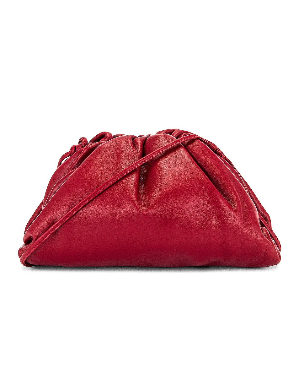 Image 1 of Bottega Veneta Mini Pouch Bag in Dark Red & Gold