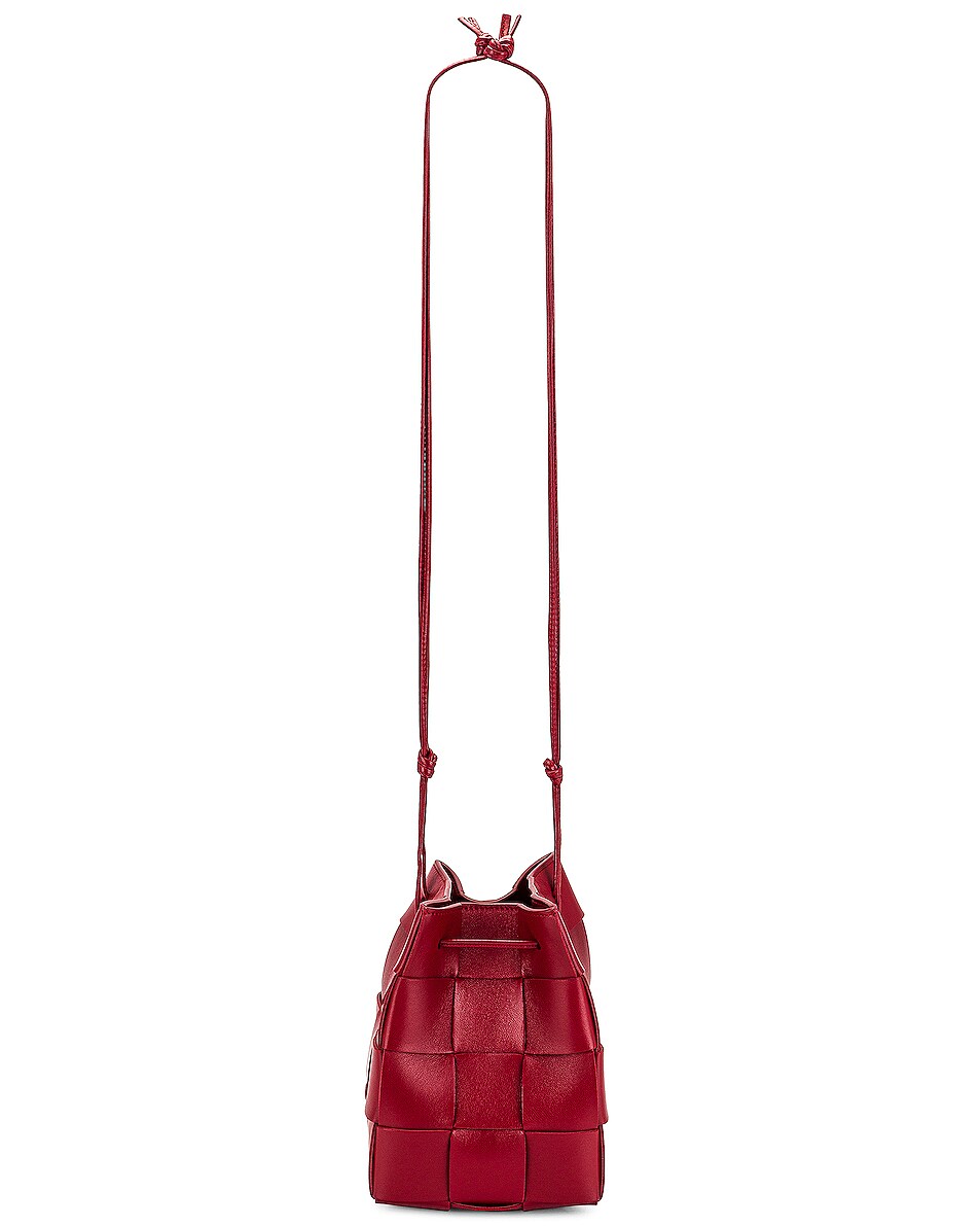 Image 1 of Bottega Veneta Small Cassette Bucket Bag in Dark Red & Gold