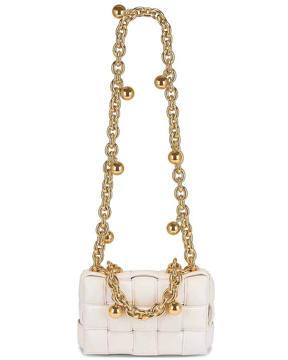 Image 1 of Bottega Veneta Sphere Chain Bag in White & Gold