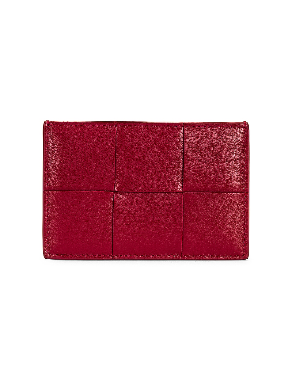 Image 1 of Bottega Veneta Portacard Card Case in Dark Red & Gold