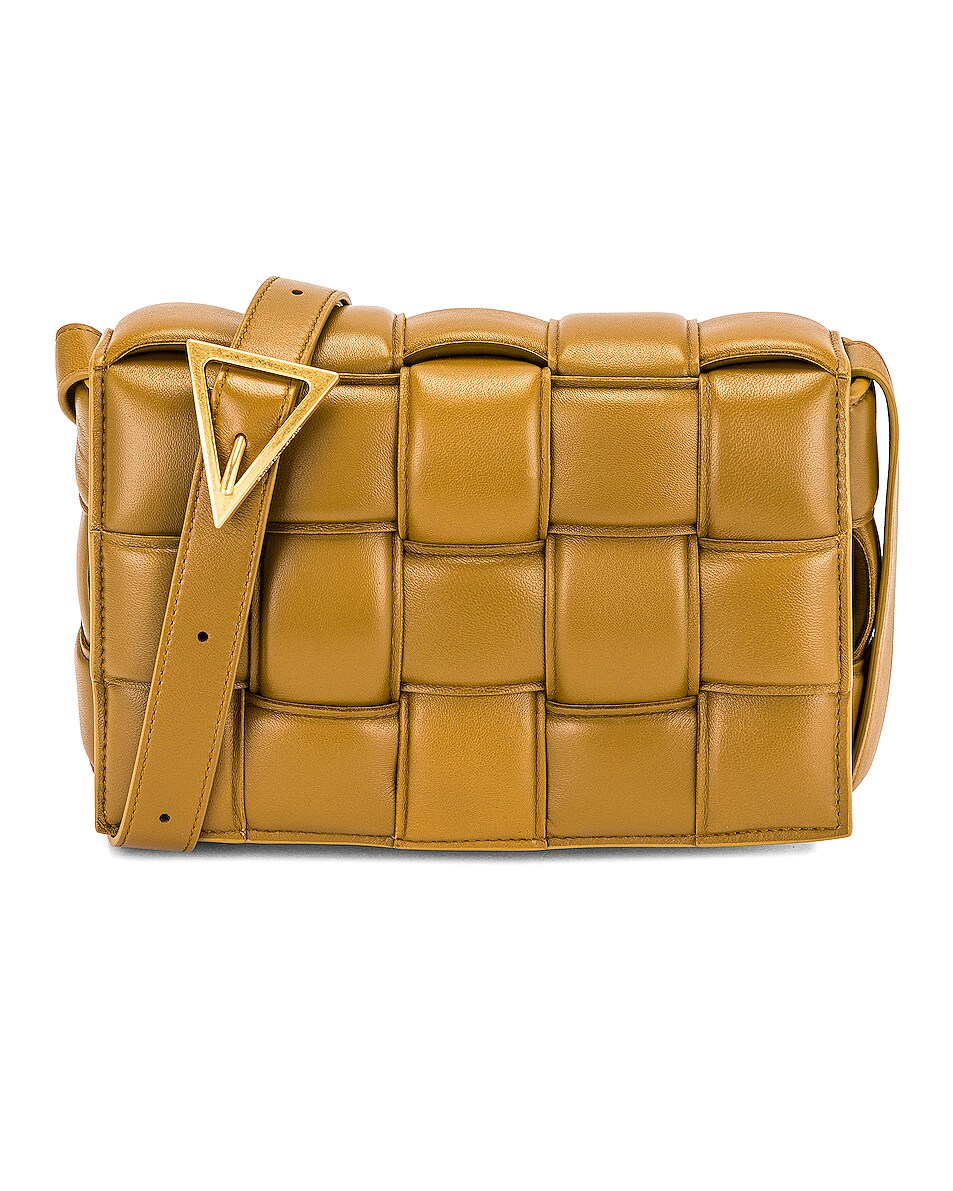 Image 1 of Bottega Veneta Padded Cassette Bag in Acorn & Gold