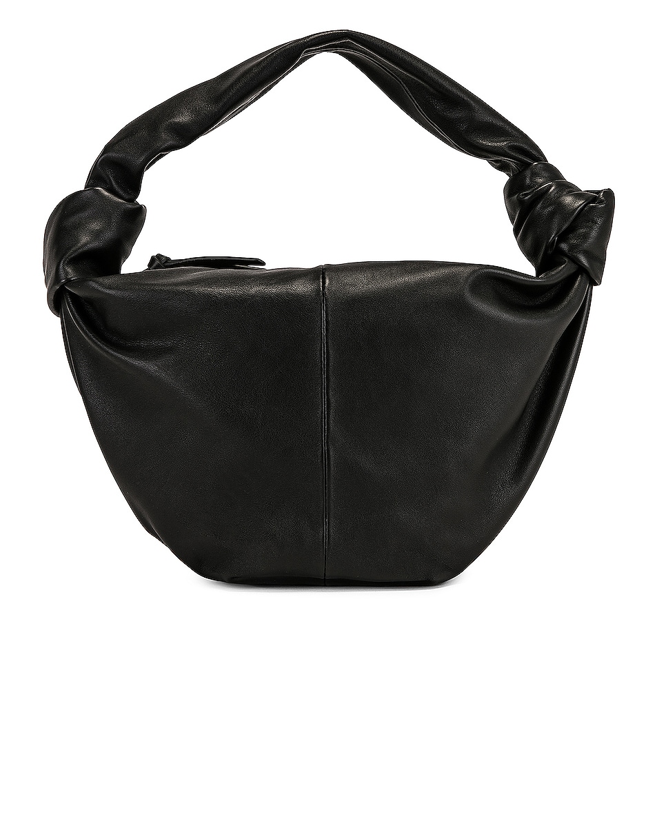 Image 1 of Bottega Veneta Teen Double Knot Shoulder Bag in Black & Gold