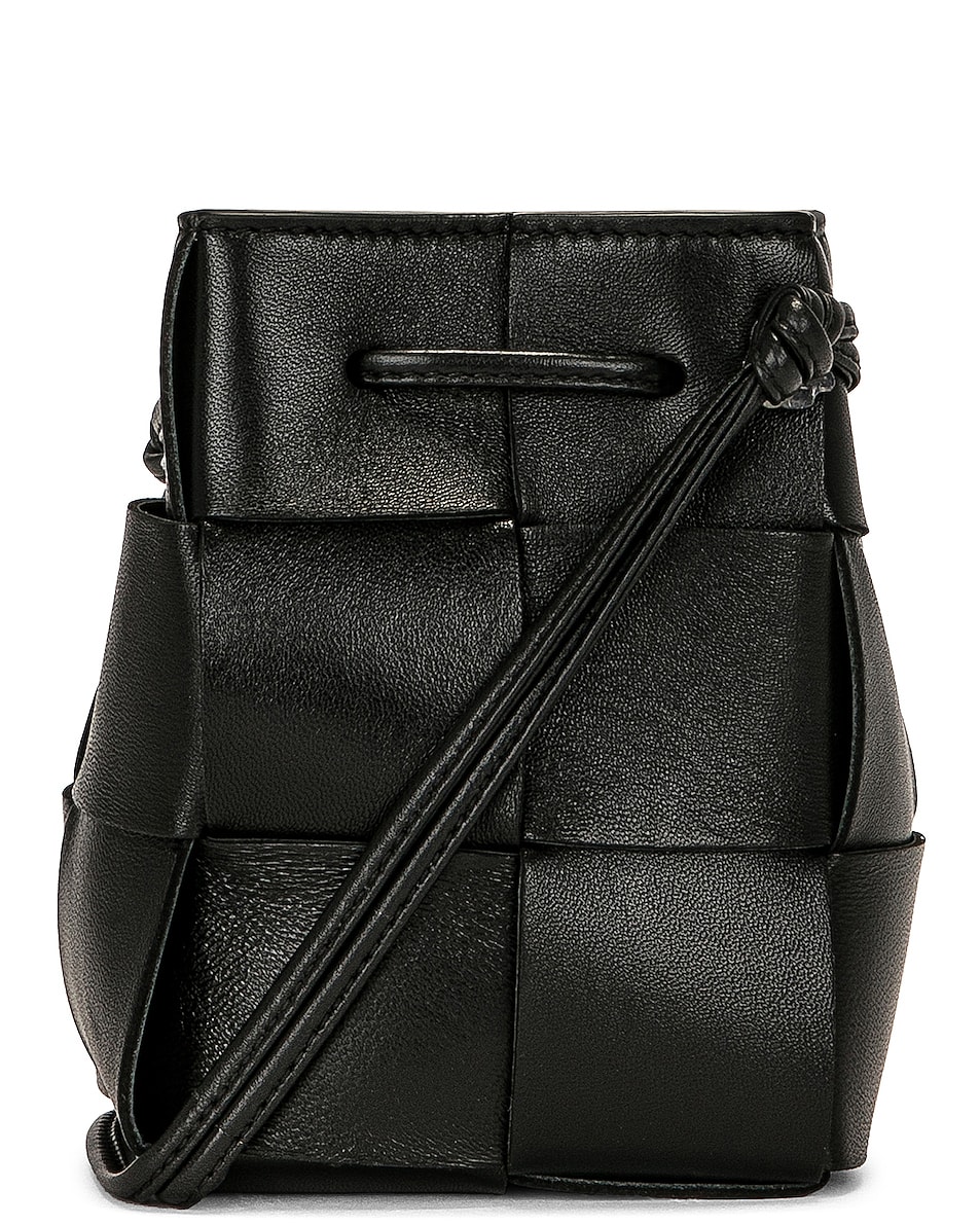 Image 1 of Bottega Veneta Mini Cassette Bucket Bag in Black & Gold