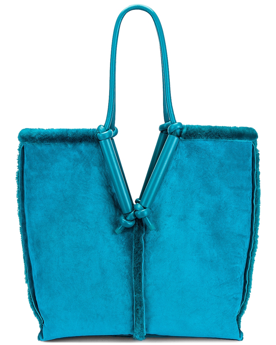 Image 1 of Bottega Veneta Shearling Reversible Bag in Blaster & Silver