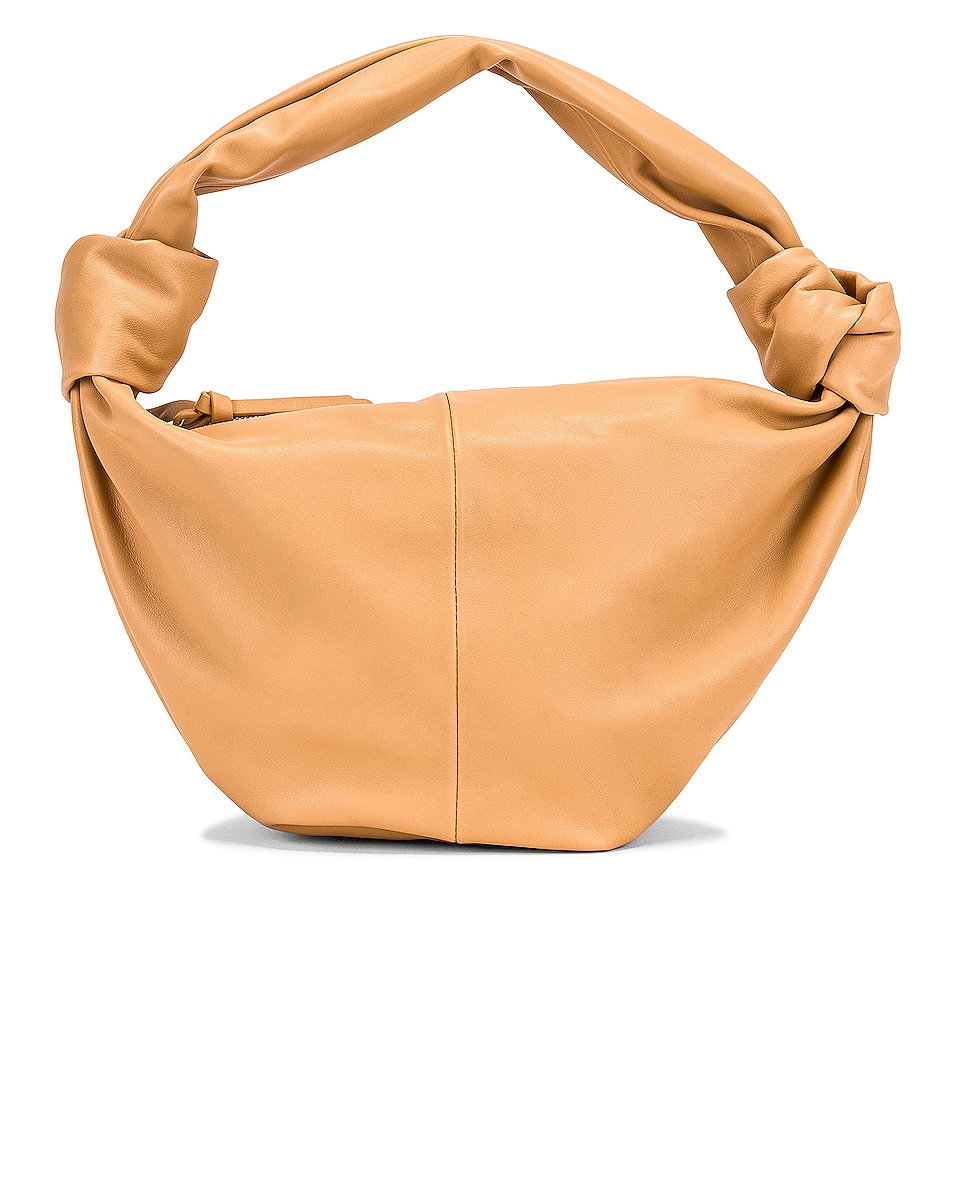 Image 1 of Bottega Veneta Teen Double Knot Shoulder Bag in Almond & Gold