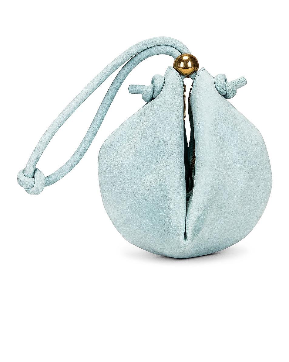 Image 1 of Bottega Veneta Half Moon Pouch in Teal Washed & Gold
