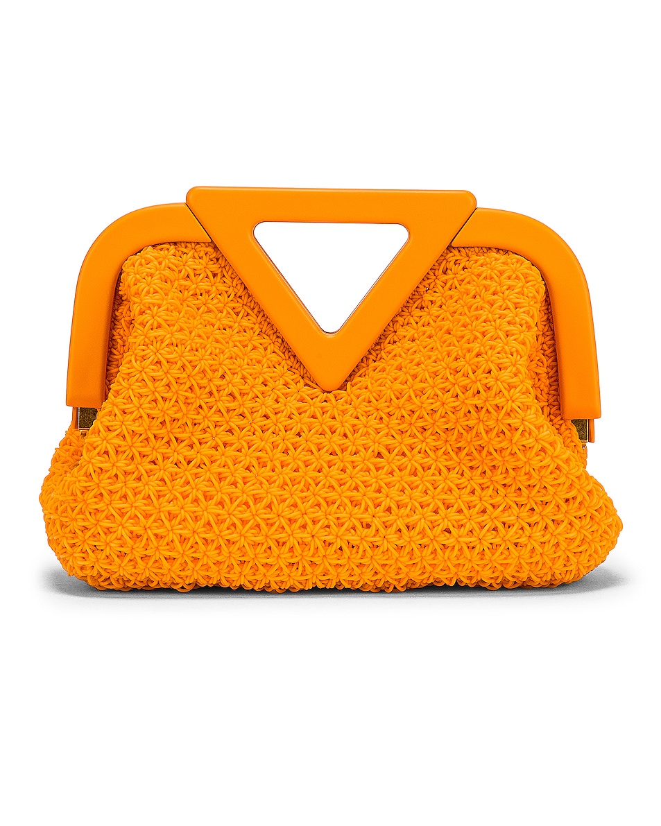 Image 1 of Bottega Veneta Small Point Top Handle Bag in Tangerine & Gold