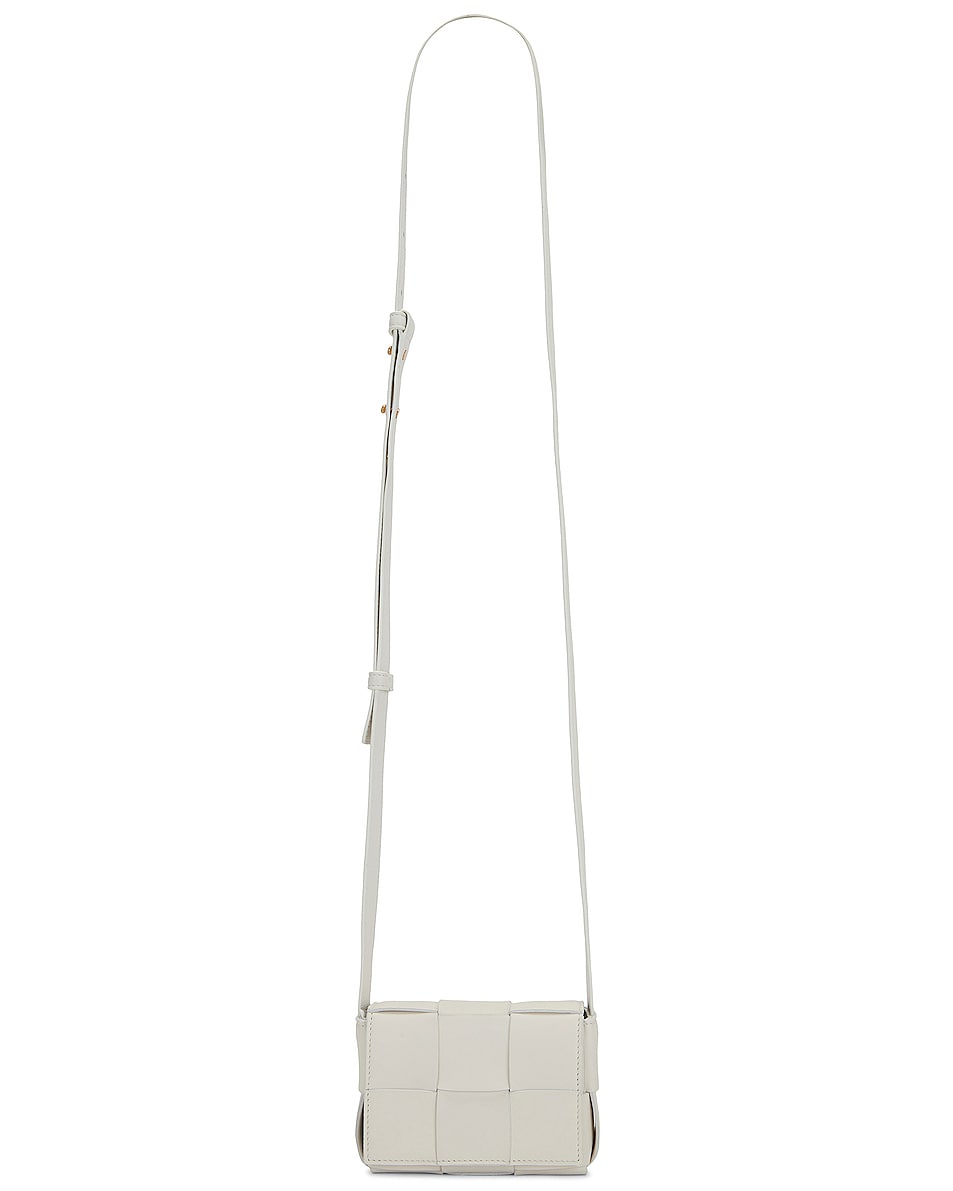 Image 1 of Bottega Veneta Candy Cassette Crossbody Bag in White & Gold