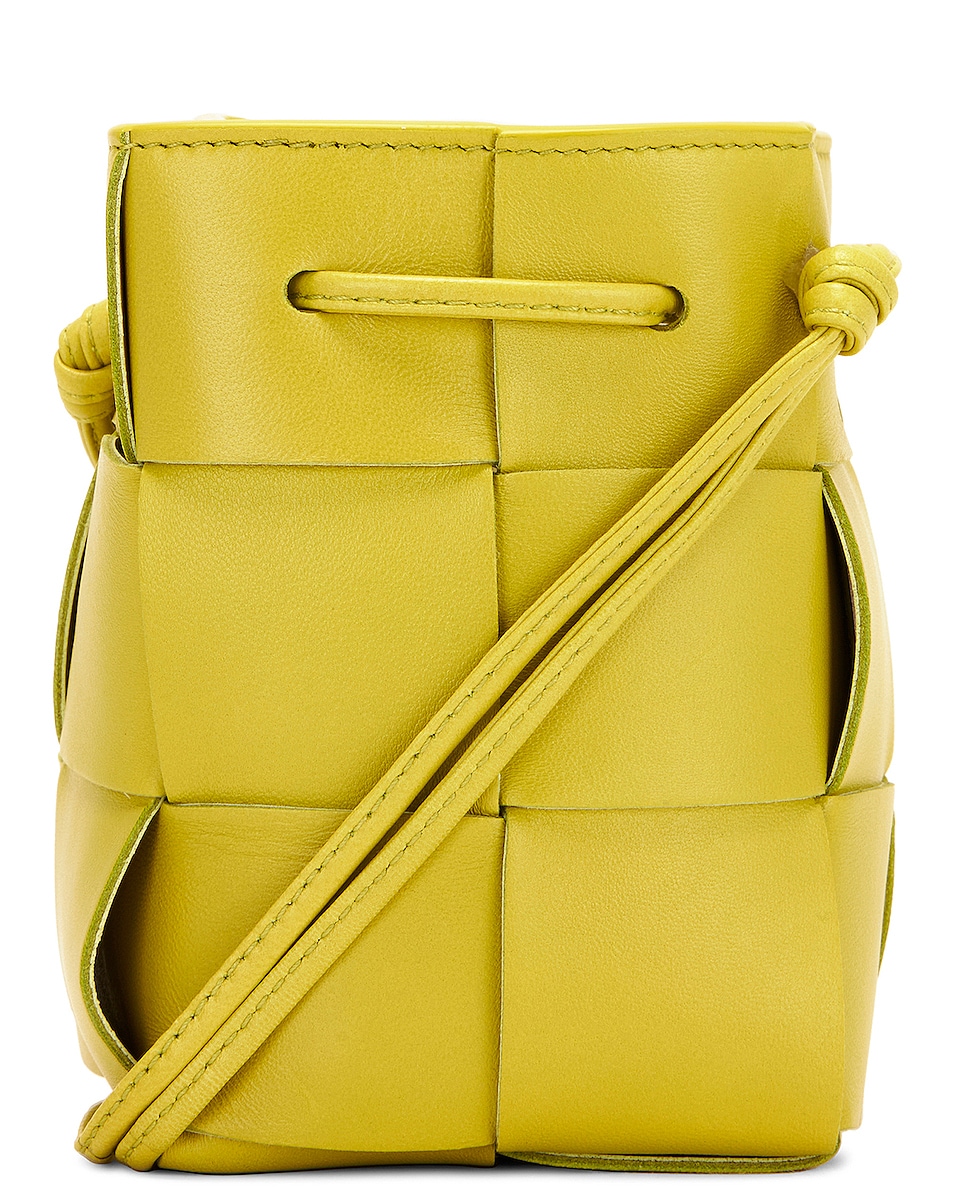 Image 1 of Bottega Veneta Mini Cassette Bucket Bag in Kiwi & Gold