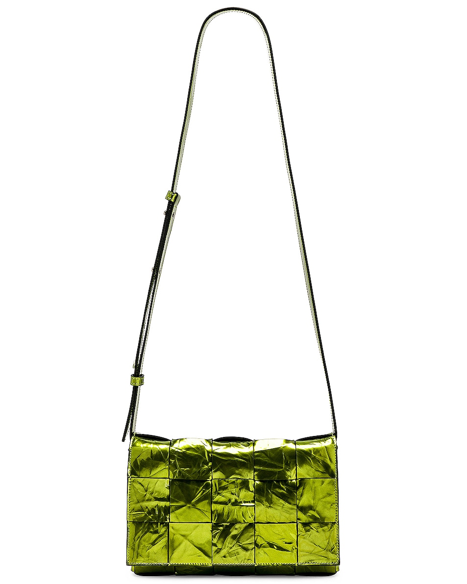 Image 1 of Bottega Veneta Cassette Crossbody Bag in Chlorophyll, Black, & Silver