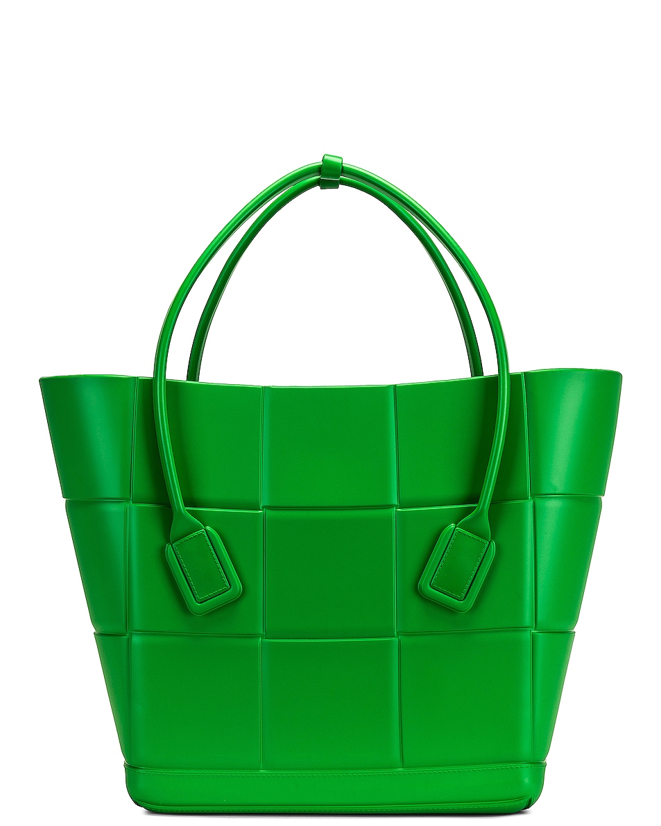 Image 1 of Bottega Veneta Medium Arco Shopping Tote Bag in Grass & Silver