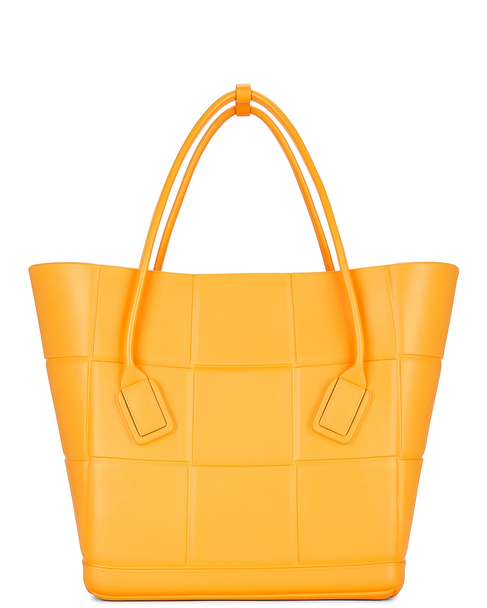 Image 1 of Bottega Veneta Medium Arco Shopping Tote Bag in Tangerine & Silver