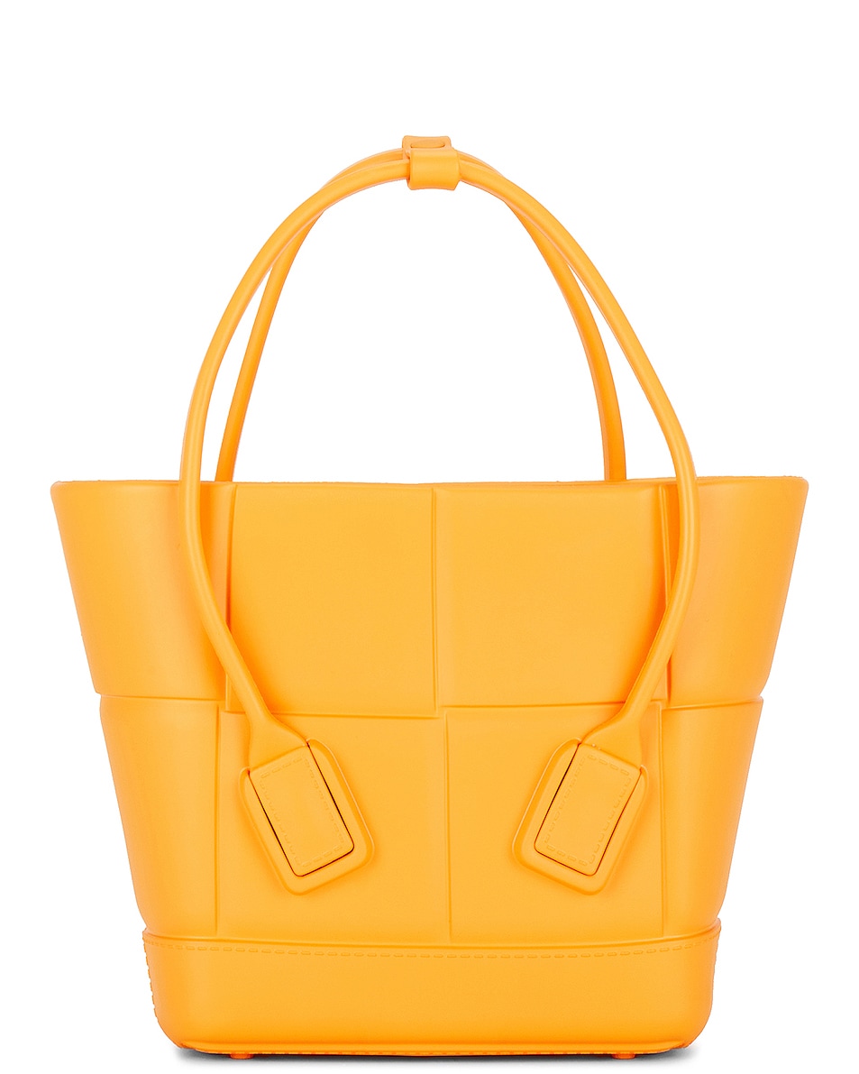 Image 1 of Bottega Veneta Mini Arco Shopping Tote Bag in Tangerine & Silver