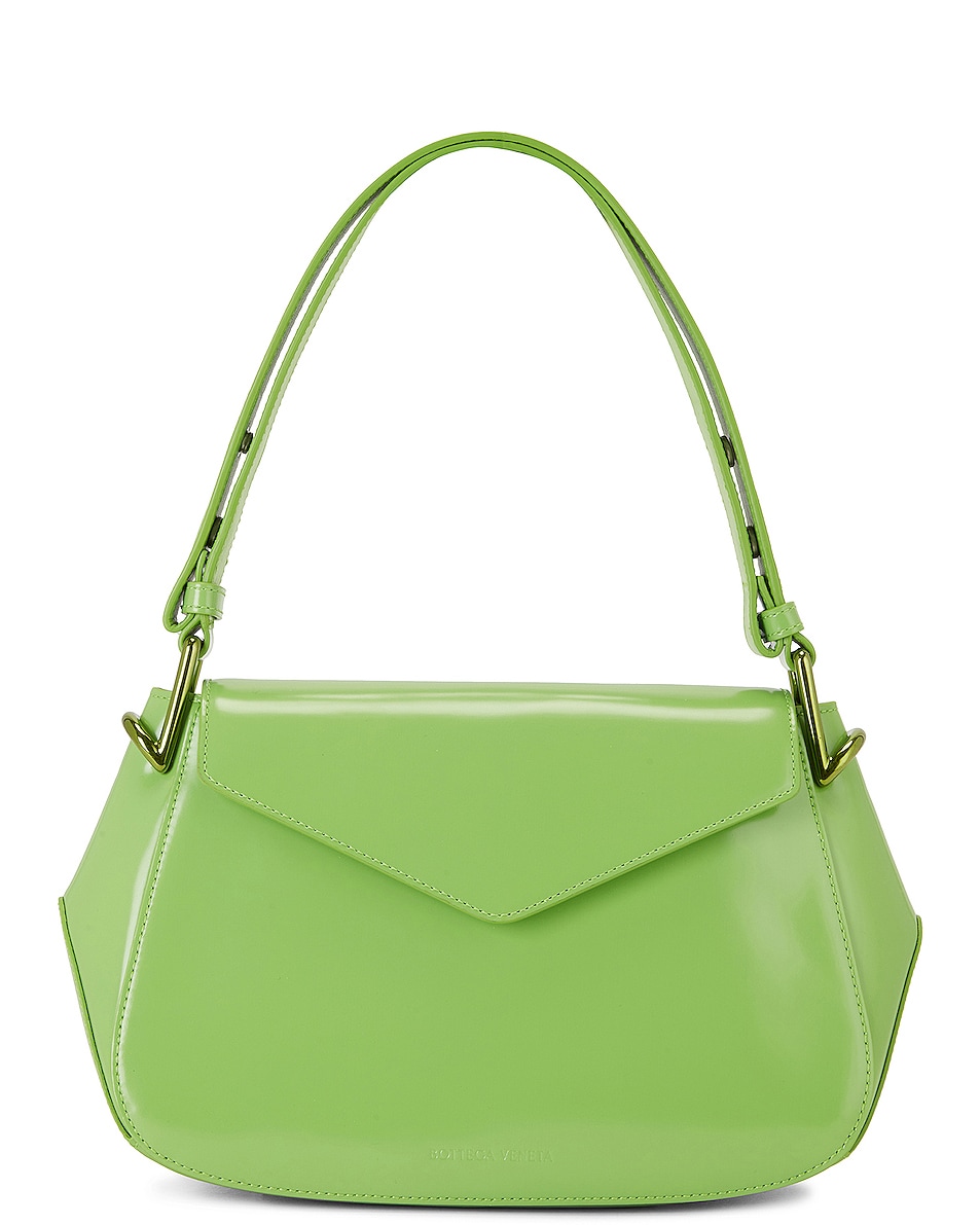 Image 1 of Bottega Veneta V Ring Crossbody Bag in Acid Green & Silver