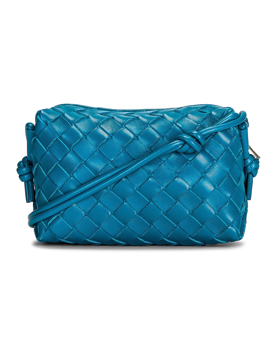 Image 1 of Bottega Veneta Mini Loop Crossbody Bag in Blueprint & Gold