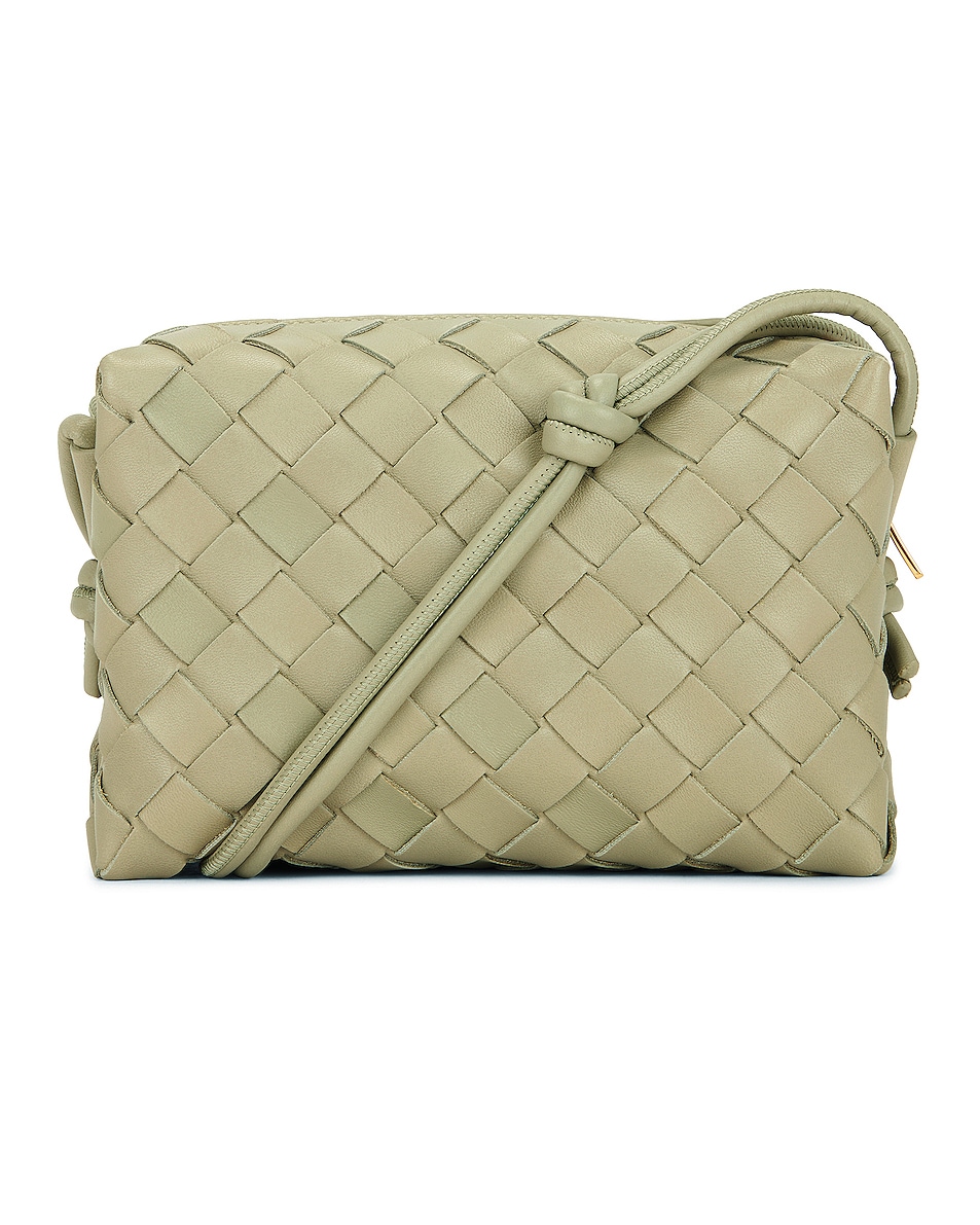 Image 1 of Bottega Veneta Mini Loop Crossbody Bag in Travertine & Gold