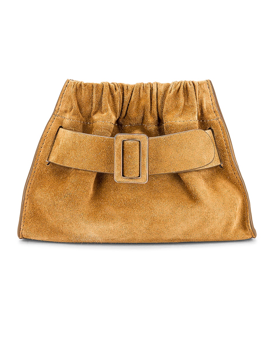 Image 1 of Boyy Square Scrunchy Soft Suede Bag in Tobacco