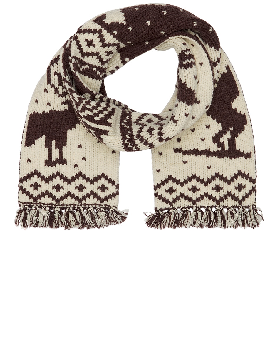 Image 1 of Beams Plus Muffler Jacquard Nordic in Brown