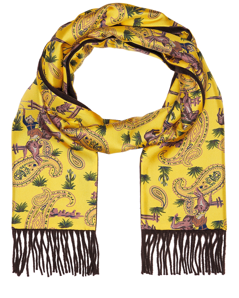 Image 1 of Beams Plus Rev Scarf Cowboy in Yellow & Brown