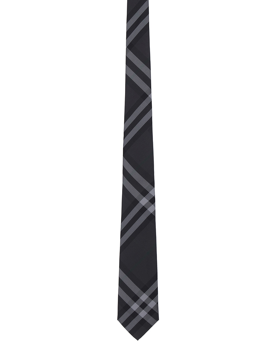 Image 1 of Burberry Check Tie in Charcoal Ip Chk