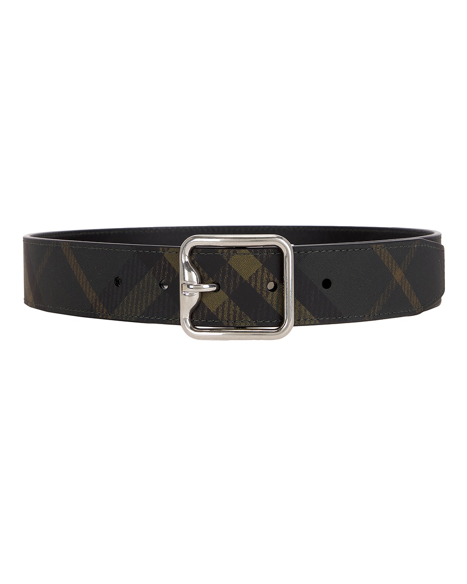 Image 1 of Burberry B Buckle Belt in Shadow & Black