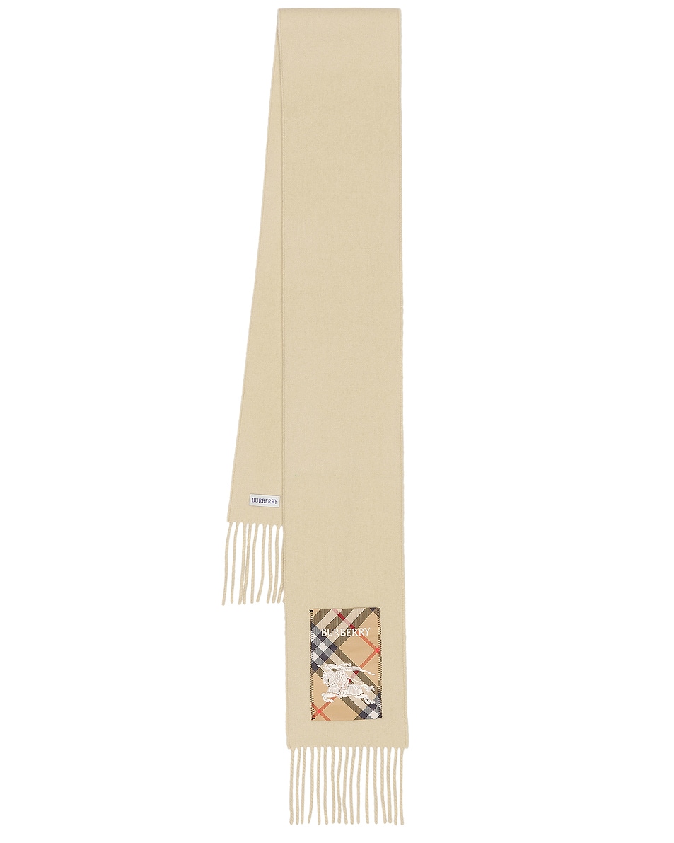 Image 1 of Burberry Solid Label Scarf in Nutmeg