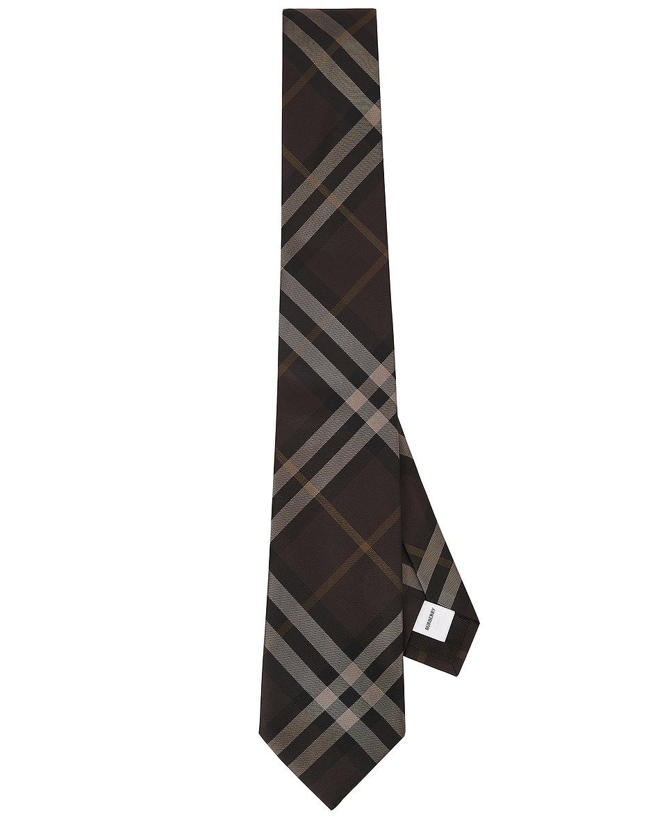 Image 1 of Burberry Thornton Tie in Truffle Check