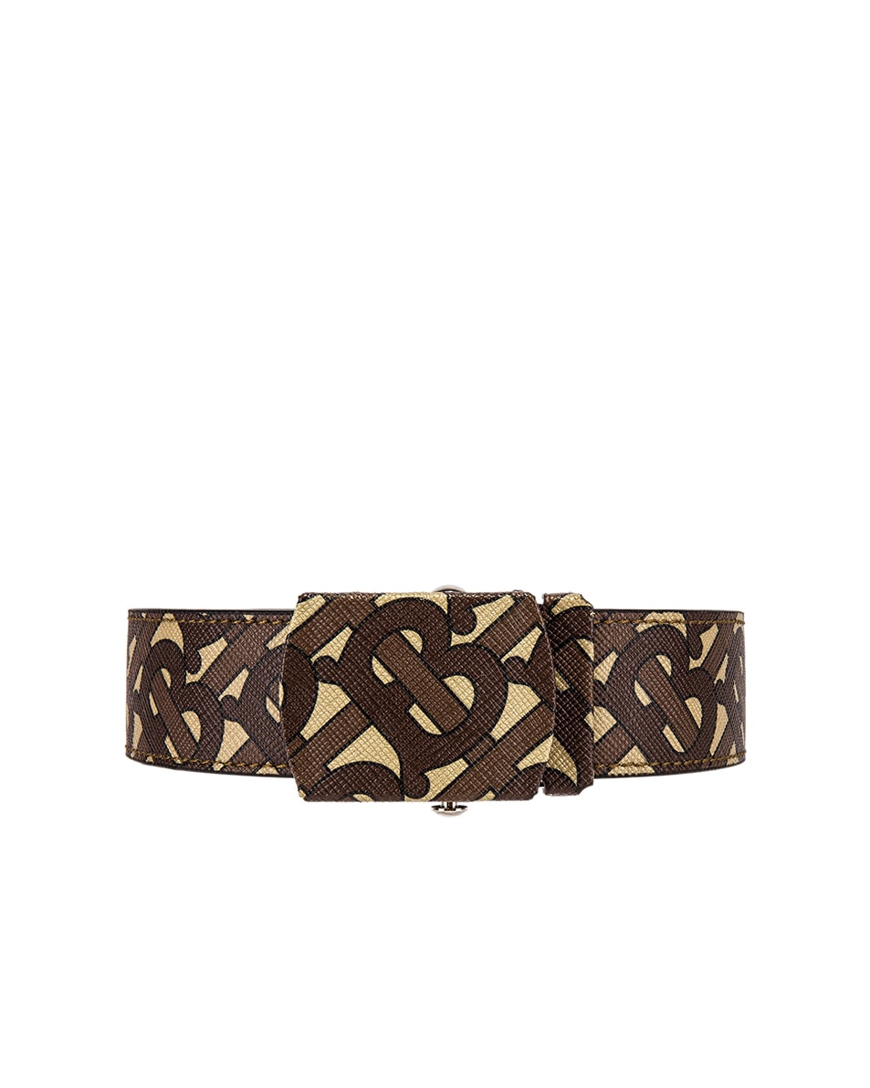 Image 1 of Burberry Monogram E-Canvas Belt in Bridle Brown