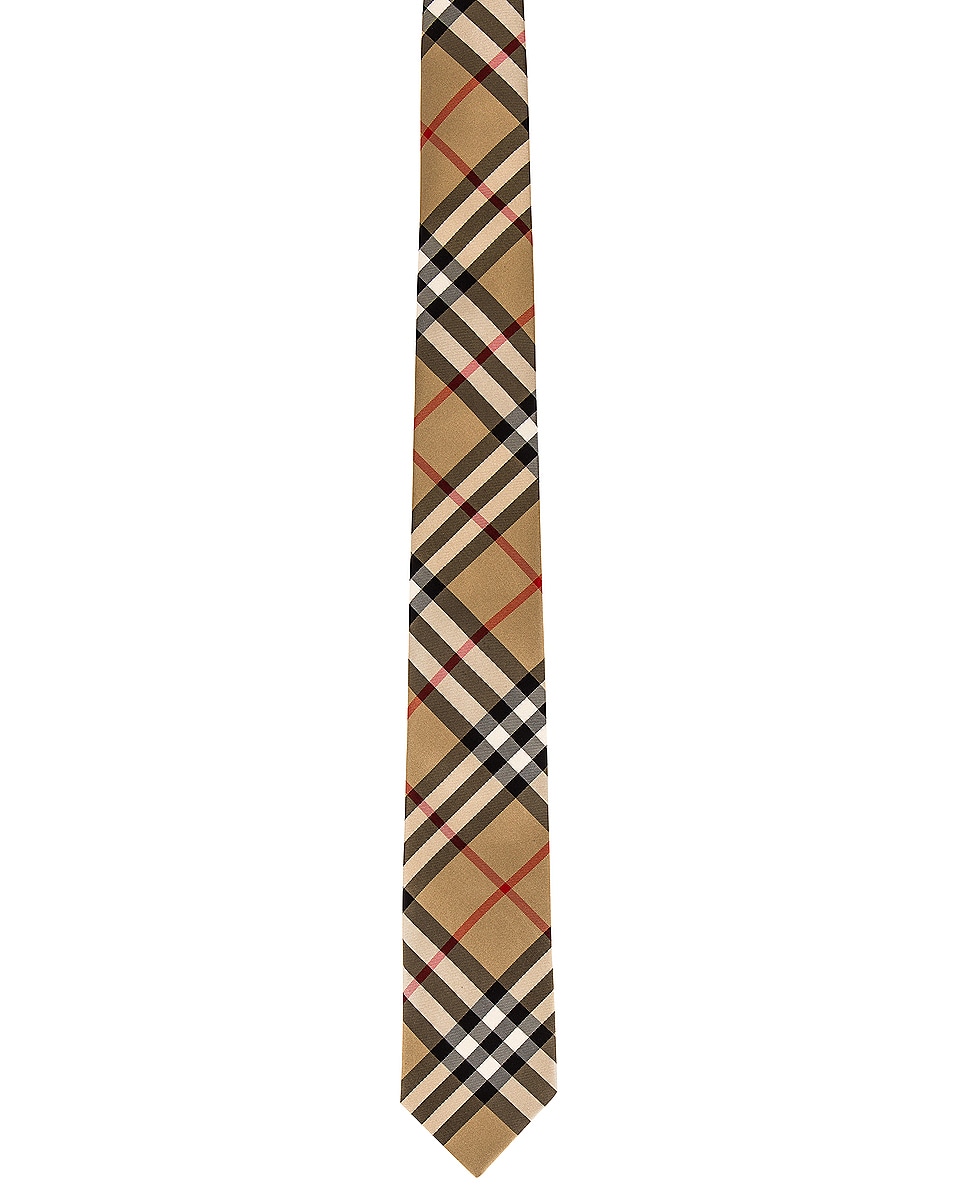 Image 1 of Burberry Check Tie in Archive Beige